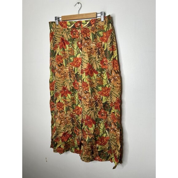 Anna and Frank Women's Lightweight Shear 100% Silk Skirt Floral Vtg Size XL NWT - Picture 2 of 9